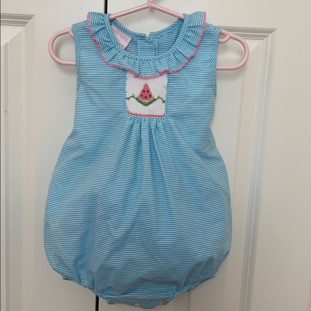 Smocked watermelon bubble, 24 months